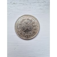 5 франков Швейцарии 1869 года.