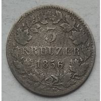 Баден 3 крейцер 1856 г.