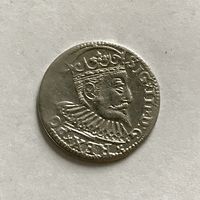 Монета 3 гроша 1599 год (Рига) СИГИЗМУНД lll ОТЛИЧНЫЙ