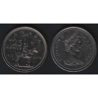 Канада __km81 25 центов 1973 год (100 лет конной полиции Канады) (вар-1) 120зерен (f