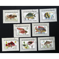 Вьетнам 1976 г. Рыбы. Морская фауна, полная серия из 8 марок #0083-Ф2P15
