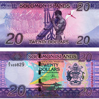 Соломоновы острова  20 долларов 2017 год  UNC