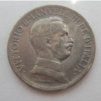 Италия 1 лира 1917 серебро  .43-313