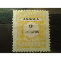 Ангола, колония Португалии 1921 Доплатная марка 3 сентавос
