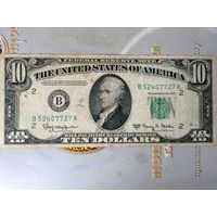 10 долларов США 1950 года B 52407727 K (New York)