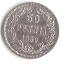 50 пенни 1890 год L _состояние XF