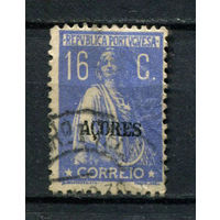 Португальские колонии - Азорские острова - 1921/1930 - Надпечатка ACORES на марках Португалии. Жница 16С - [Mi.215] - 1 марка. Гашеная.  (Лот 96AR)