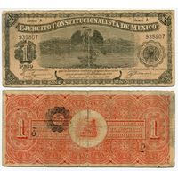 Мексика. 1 песо (образца 1914 года, S523a, Ejercito Constitucionalista, CHIHUAHUA)