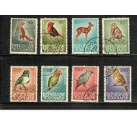 Того-1964 (Мих.400-406) , гаш., 6 марок, Фауна, Птицы, Обезьяна, Лань