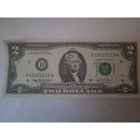 Банкнота 2 доллара США 2003 г.