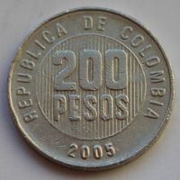 Колумбия, 200 песо 2005 г.