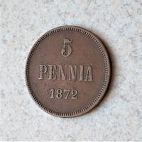 5 pennia 1872 года. VF.