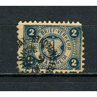 Германия - Мангейм (C.) - Местные марки - 1894 - Герб 2Pf - (есть тонкое место) - [Mi.2] - 1 марка. Гашеная.  (Лот 101CQ)