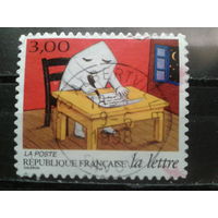 Франция 1997 Почта, письмо Михель-1,7 евро гаш