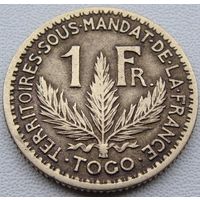 Того "Французское" 1 франк 1924 год KM#2