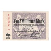 Германия Бохум 5 000 000 марок 1923 года. Состояние aUNC!