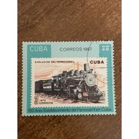 Куба 1987. 150 лет железной дороге. Марка из серии
