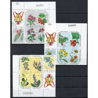 Флора Цветы Куба 1969 год серия из 15 марок в сцепках