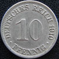 YS: Германия, Рейх, 10 пфеннигов 1910A, KM# 12 (1)