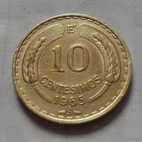 10 сентесимо, Чили 1965 г.