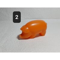 Ретро-игрушка "Оранжевая свинка"(пластмасса)-СССР,70-е годы-No2