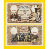 [КОПИЯ] Алжир 5000 франков 1942 г. Образец.