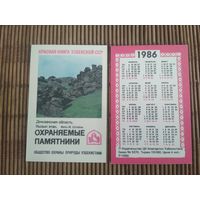 Карманный календарик. Красная книга Узбекской ССР .1986 год