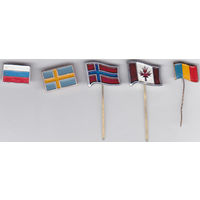 Флаги: Россия, Швеция, Норвегия, Канада и Румыния.