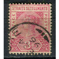 Британские колонии - Стрейтс-Сетлментс - 1892/1899 - Королева Виктория 3С - [Mi.65] - 1 марка. Гашеная.  (Лот 50EV)-T25P1
