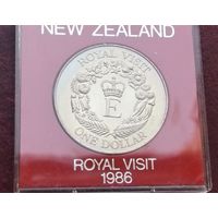 Новая Зеландия 1 доллар, 1986 Королевский визит