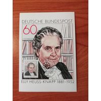 ФРГ 1981 Карт максимум марки "100 лет со дня рождения общественного деятеля Элли Хойс-Кнапп" Mi: 1082