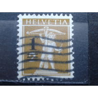 Швейцария,1915, надпечатка 1с на 2с, стандарт