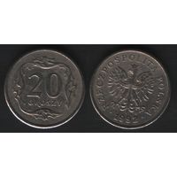 Польша y280 20 грош 1992 год (mw) (m101)