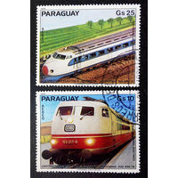Парагвай 1979 г.Электро Локомотивы. Железная дорога. AirMail, полная серия из 2 марок #0058-Т1P14