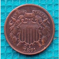 США 2 цента 1871 года. Новогодняя распродажа!