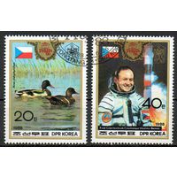 Космос Фауна Филвыставка в Праге КНДР 1988 год серия из 2-х марок