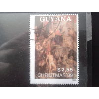 Гайяна 1989 Рождество, живопись Рубенс Михель-4,5 евро гаш