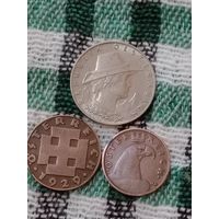 Австрия лот 1,2,10 грош 1925,1928,1929