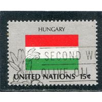 США. ООН Нью-Йорк. Флаг Венгрии