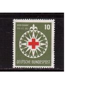 Германия(ФРГ)-1953,(Мих.164) , * (след от накл.), Красный Крест
