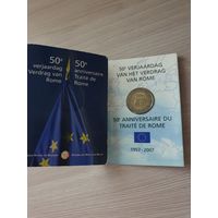 Бельгия 2 евро 2005 юбилейная Римский договор BU Коинкард