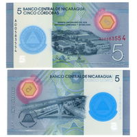 НИКАРАГУА 5 кордоба (Юбилейная 60 лет Национальному банку) 2019 год UNC (полимер)