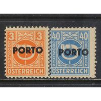 Американо-британо-французская зоны оккупации Австрии Доплатные 1946 Почтовый рожок Стандарт #189,199