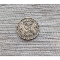 Werty71 Марокко французское 20 франков 1951