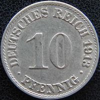 YS: Германия, Рейх, 10 пфеннигов 1913A, KM# 12 (1)