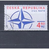 [1086] Чехия 1995. Чехия - член НАТО. Одиночный выпуск. Гашеная марка.