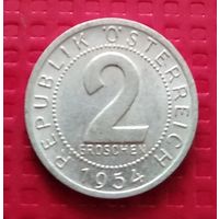 Австрия 2 грошена 1954 г. #41503