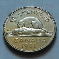 5 центов, Канада 1981 г.