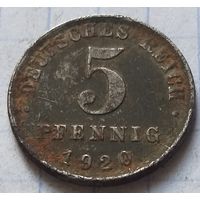 Германия 5 пфеннигов, 1920      A      ( 1-6-5 )